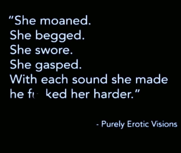 The sound of your soft moans