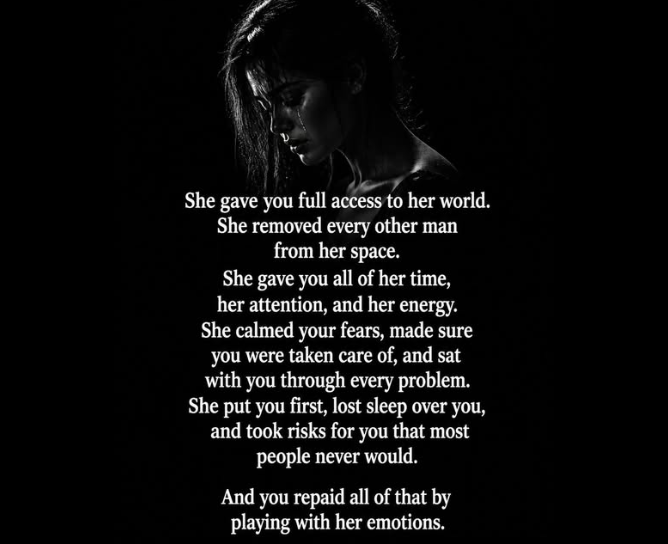 She did not love you casually.